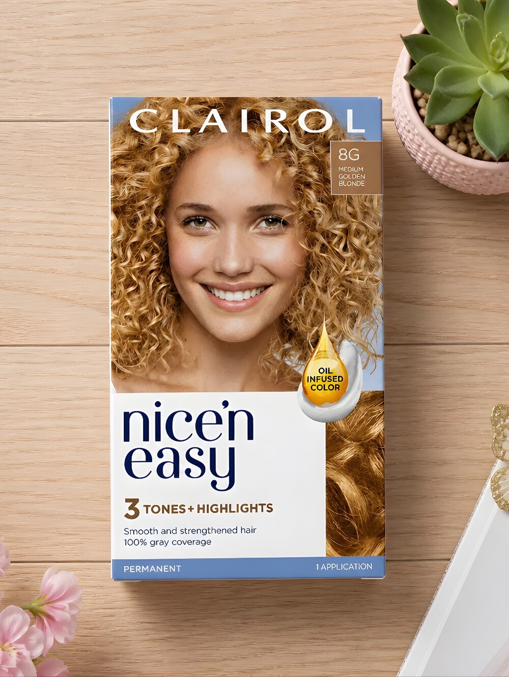 Clairol Nice'n Easy Permanent Hair Color — Medium Golden Blonde (8G)- Sealed New
